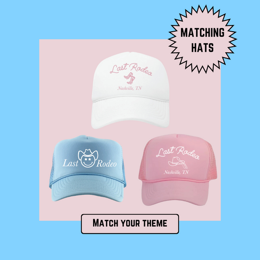Custom Designed Matching Bachelorette Hats