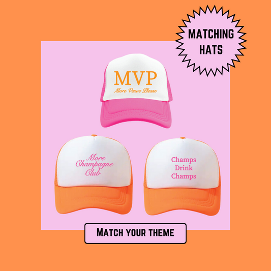 Custom Designed Matching Bachelorette Hats